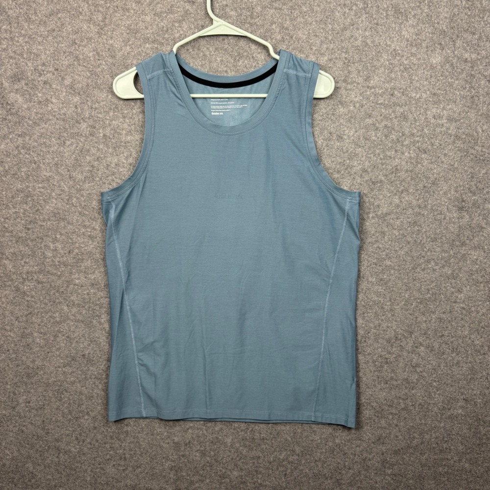 Bamboo Ave Mens Performance Tank Top Slate Blue Recycled‎ Stretch Muscle Shirt L
